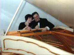Antra and Normunds Viksne rehearsing at the piano